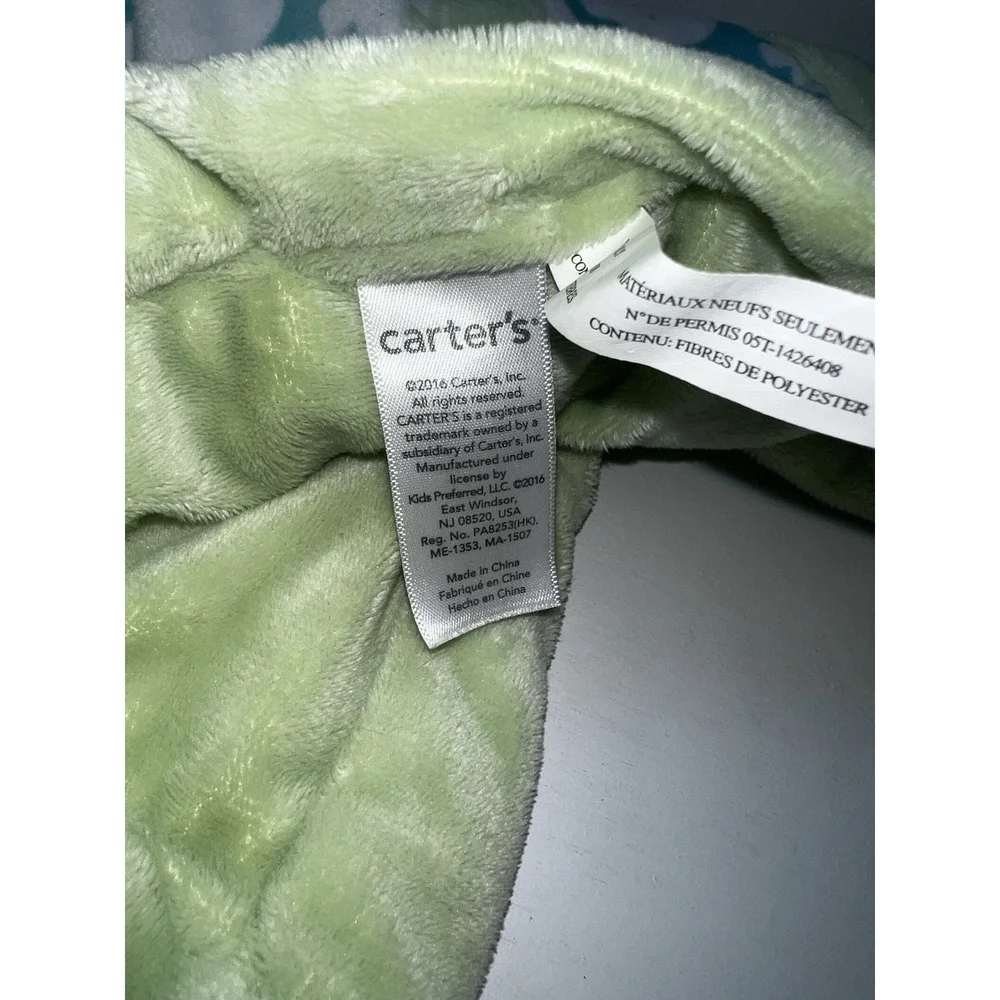 Carters 2016 Elephant Lovey Security Blanket Blankie Green Blue Soft